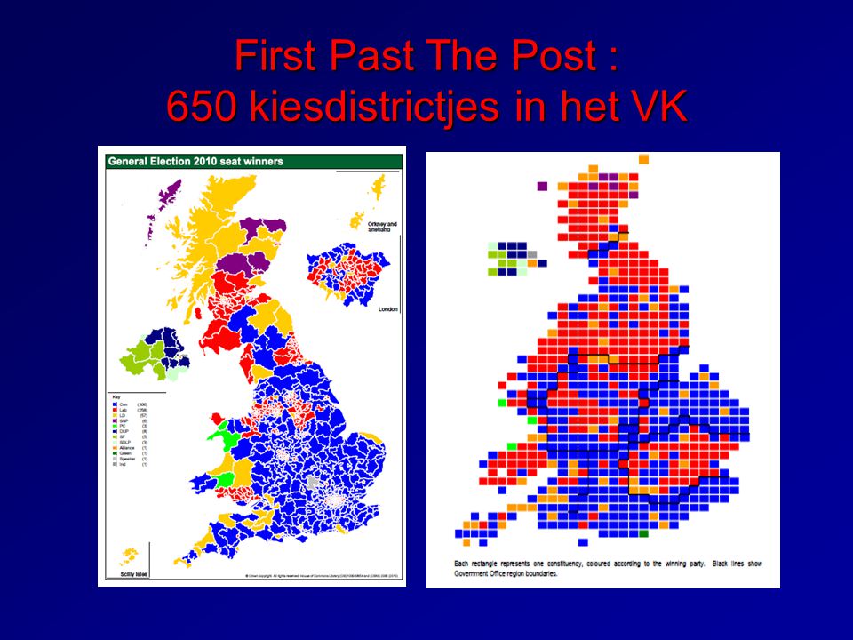 First Past The Post : 650 kiesdistrictjes in het VK