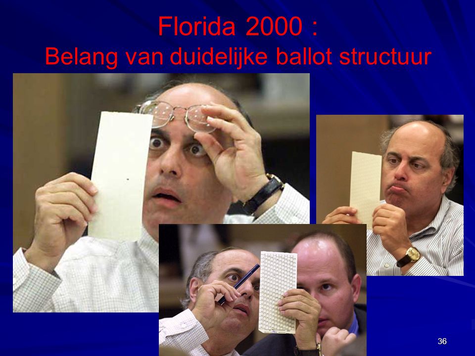 Florida 2000 : Belang van duidelijke ballot structuur