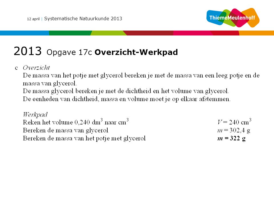 2013 Opgave 17c Overzicht-Werkpad