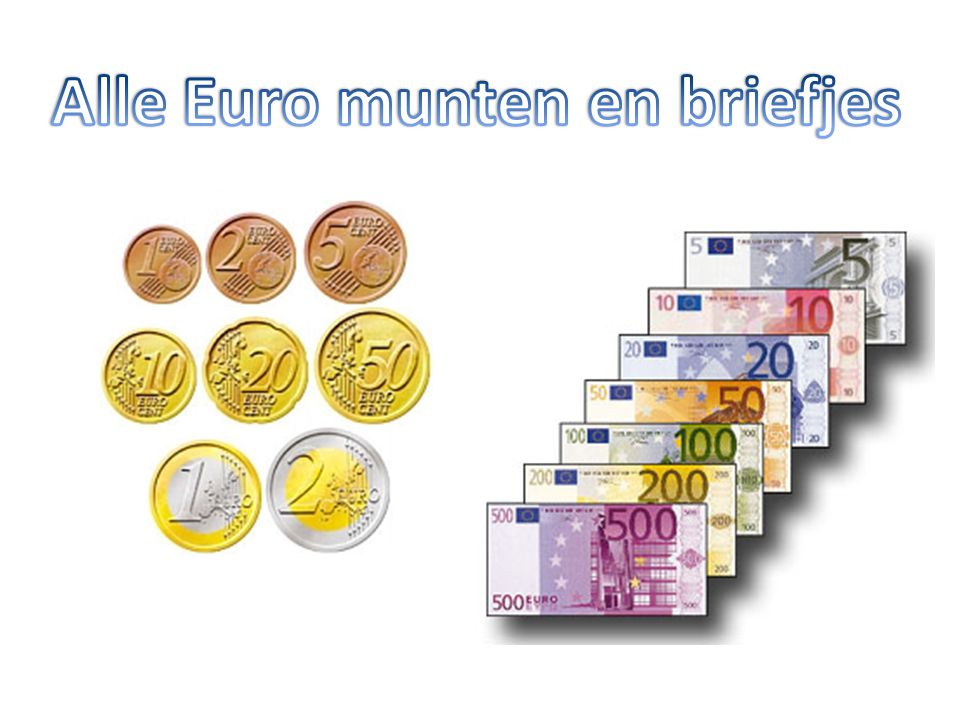 Alle Euro munten en briefjes