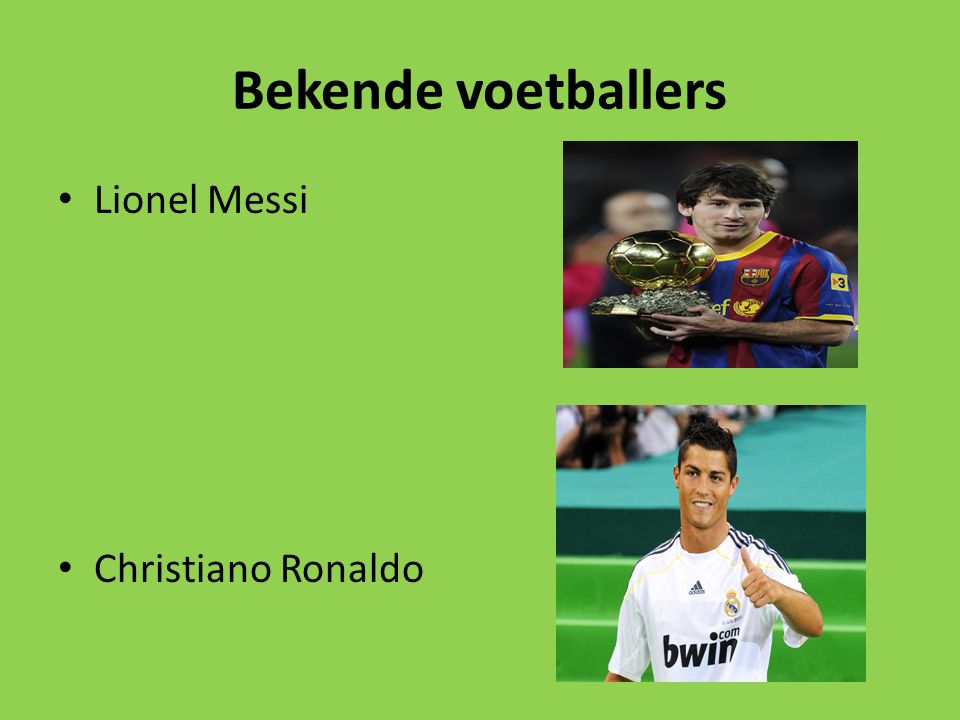 Bekende voetballers Lionel Messi Christiano Ronaldo
