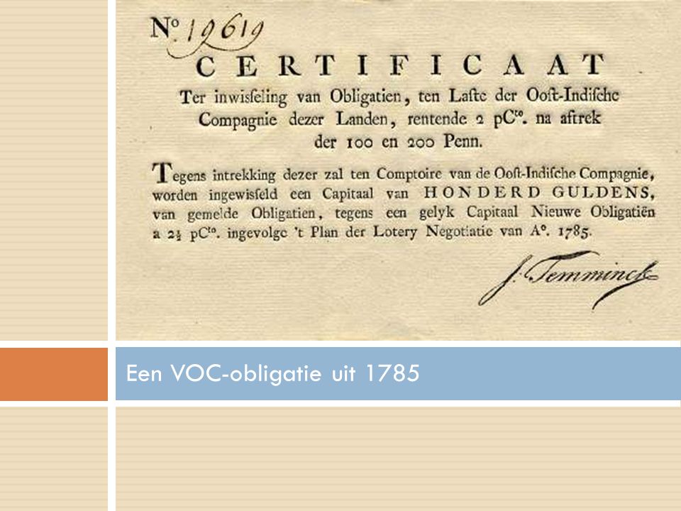 Een VOC-obligatie uit 1785