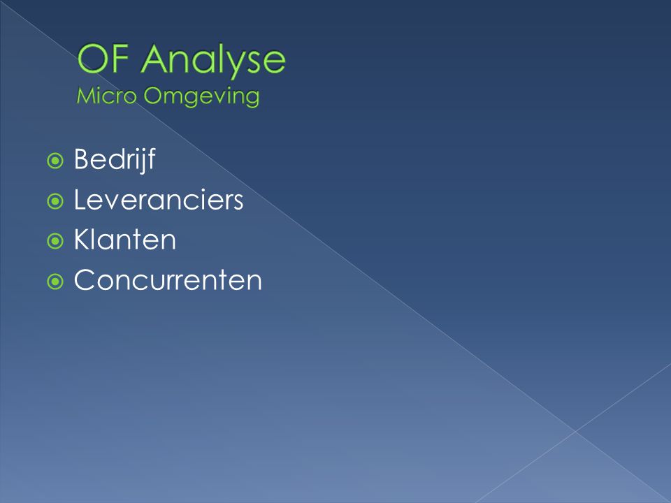 OF Analyse Micro Omgeving