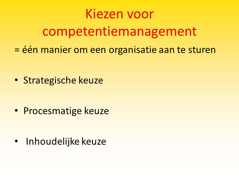 Kiezen voor competentiemanagement