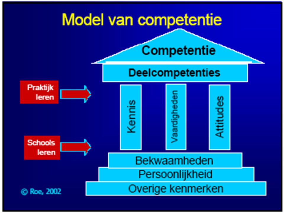 Conceptueel model Roe (2002)[1] [1] Roe, R. A. (2002)