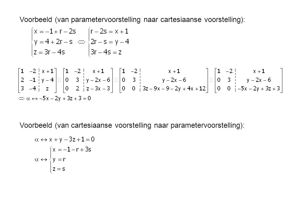 Voorbeeld (van parametervoorstelling naar cartesiaanse voorstelling):