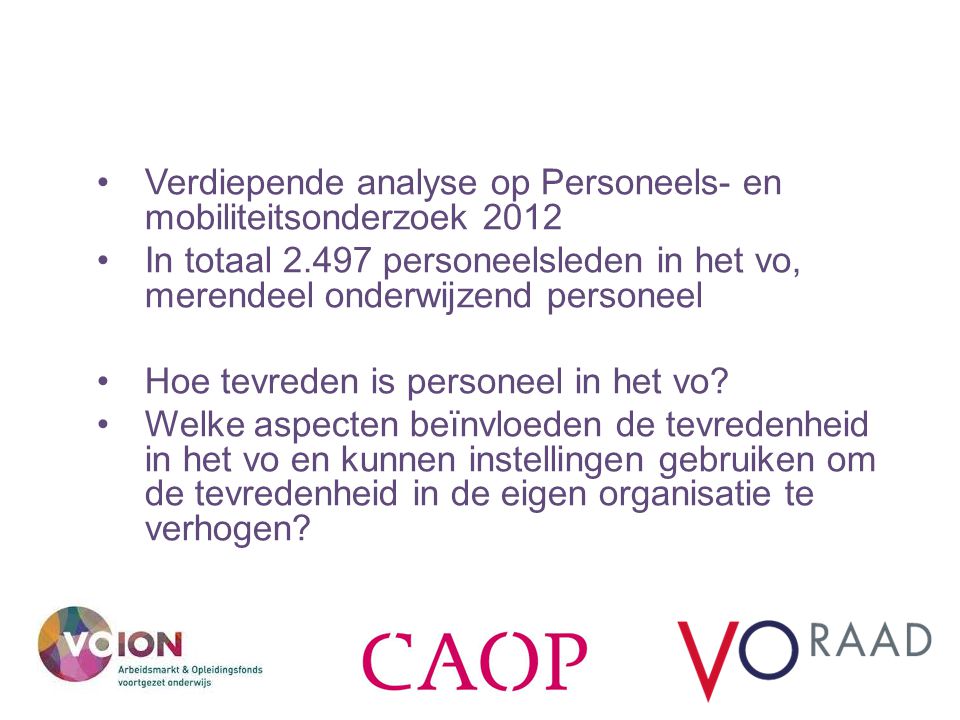 Verdiepende analyse op Personeels- en mobiliteitsonderzoek 2012