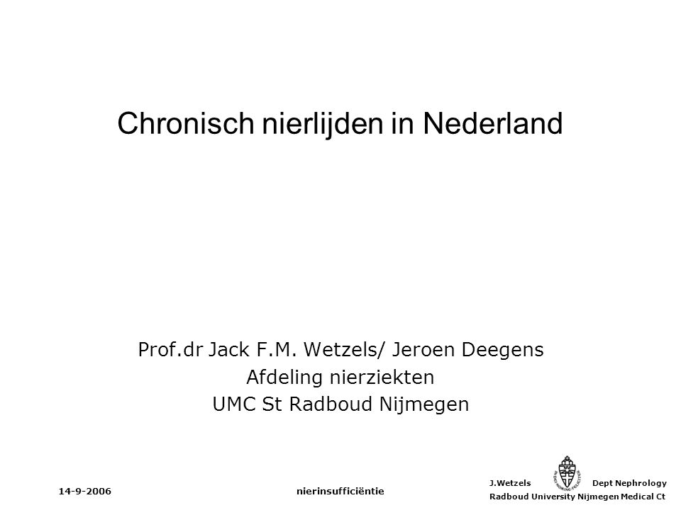 Chronisch nierlijden in Nederland