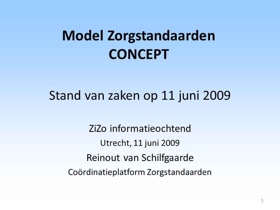 Model Zorgstandaarden CONCEPT