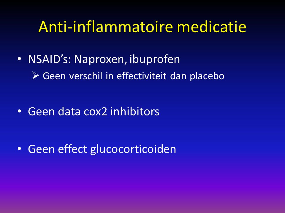 Anti-inflammatoire medicatie
