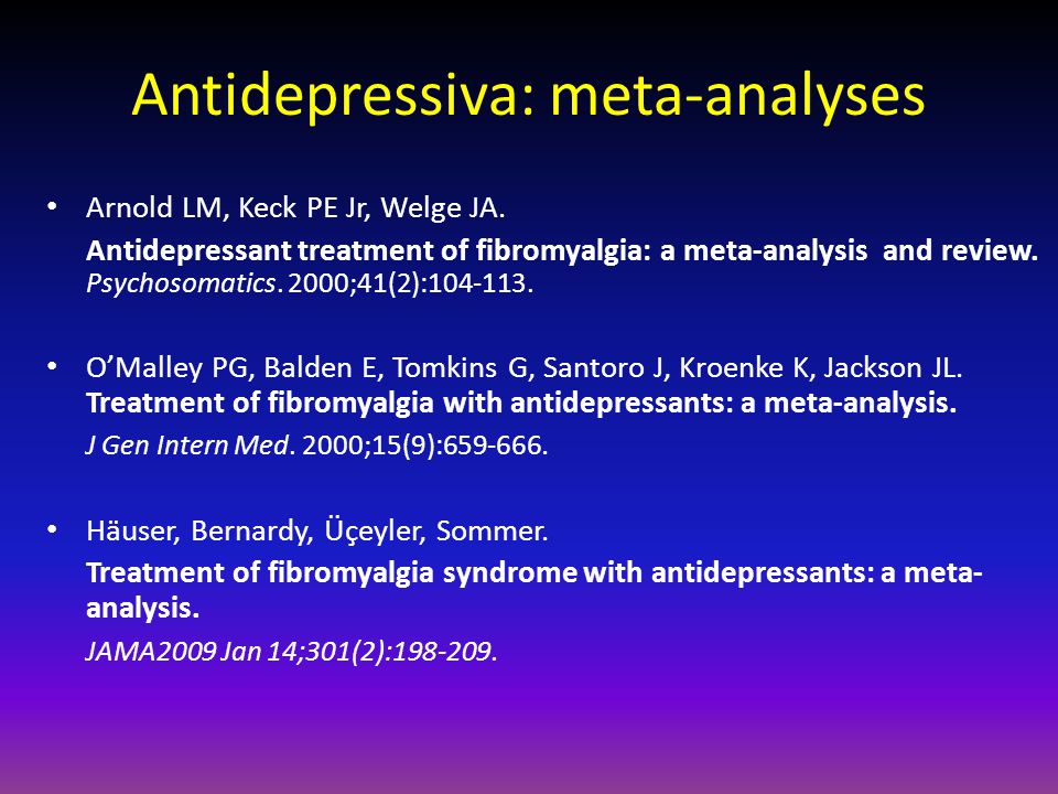 Antidepressiva: meta-analyses