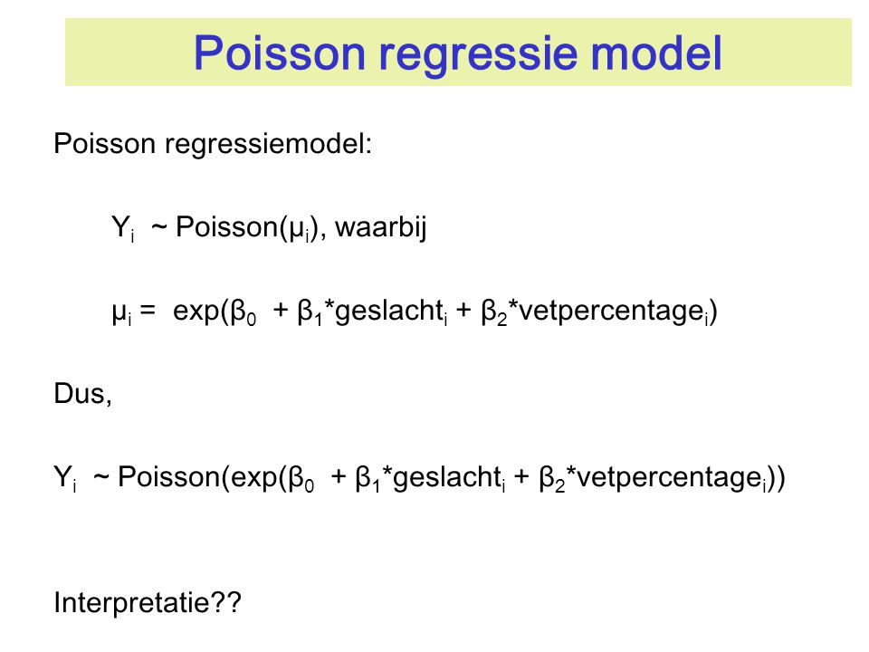 Poisson regressie model