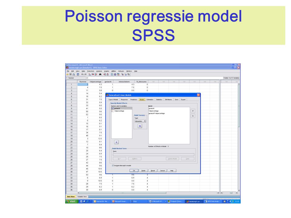 Poisson regressie model SPSS