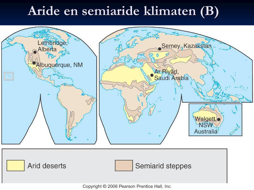 Aride en semiaride klimaten (B)