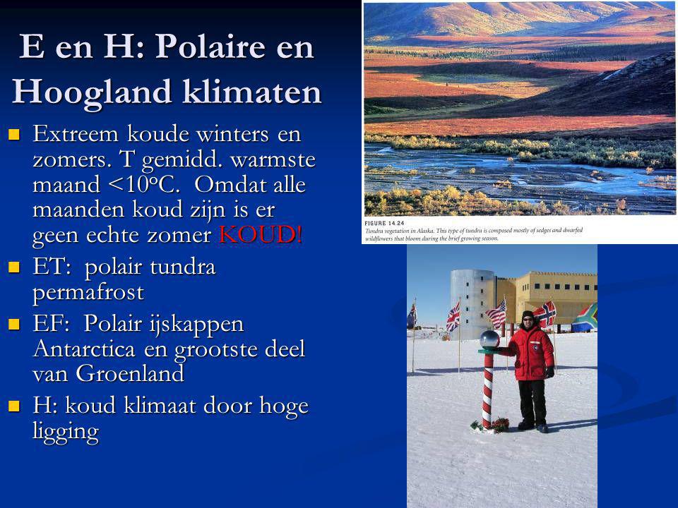E en H: Polaire en Hoogland klimaten