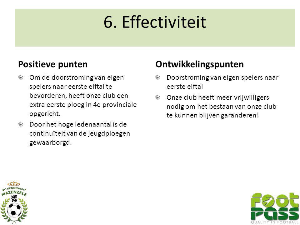 6. Effectiviteit Positieve punten Ontwikkelingspunten