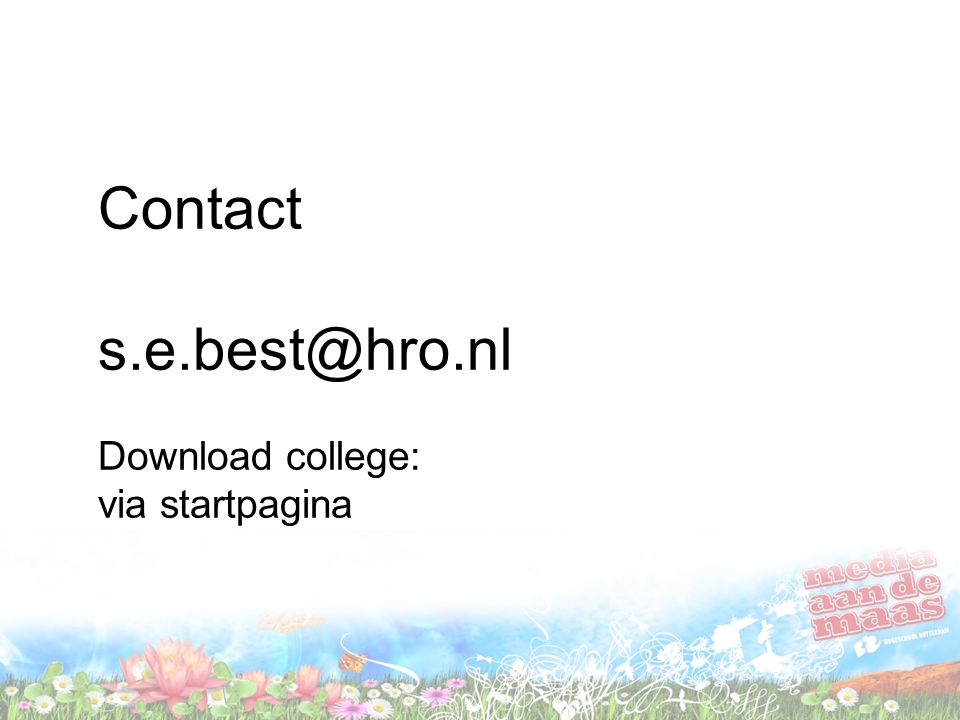 Contact Download college: via startpagina