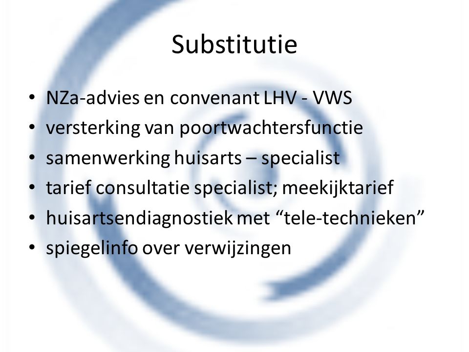 Substitutie NZa-advies en convenant LHV - VWS