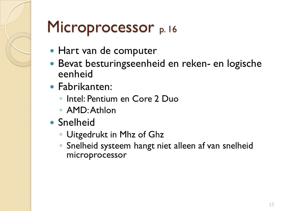 Microprocessor p. 16 Hart van de computer