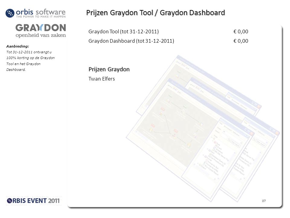 Prijzen Graydon Tool / Graydon Dashboard