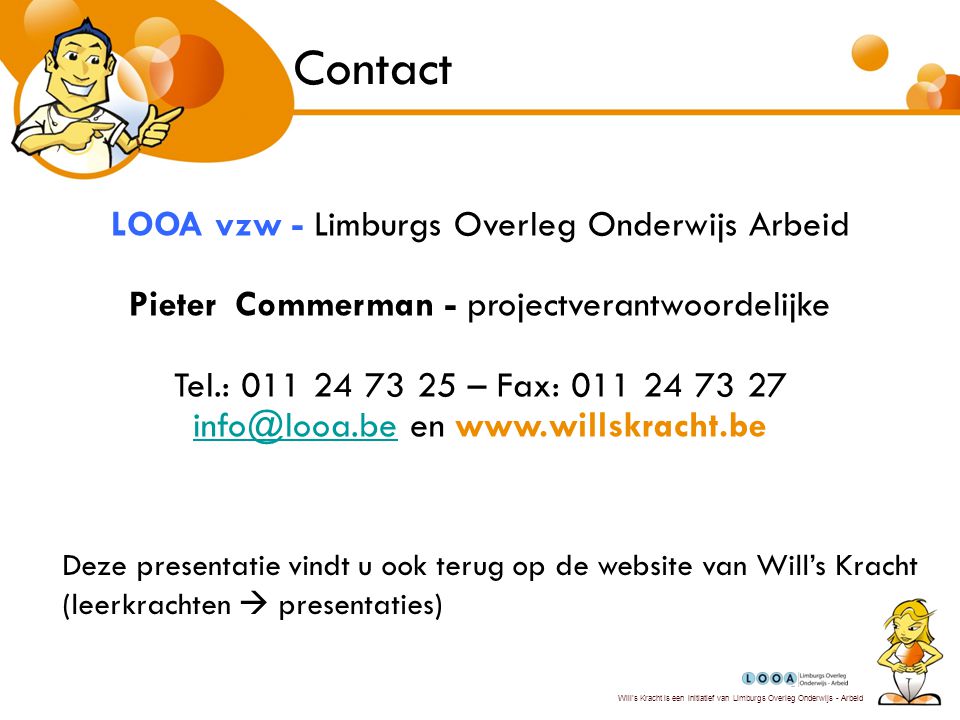 Contact LOOA vzw - Limburgs Overleg Onderwijs Arbeid