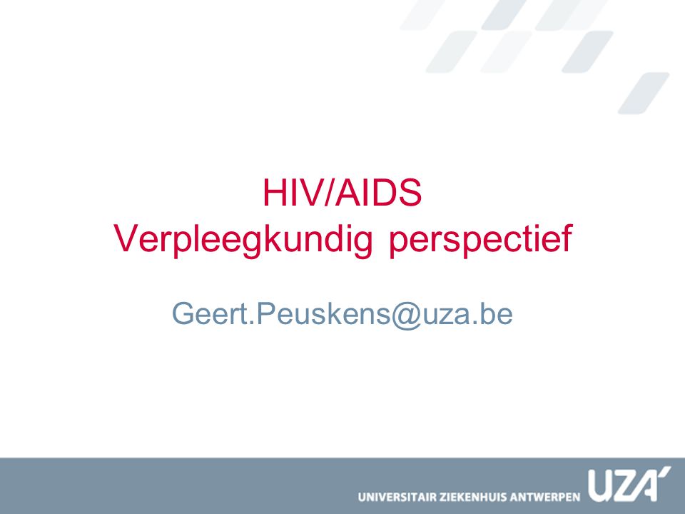 HIV/AIDS Verpleegkundig perspectief