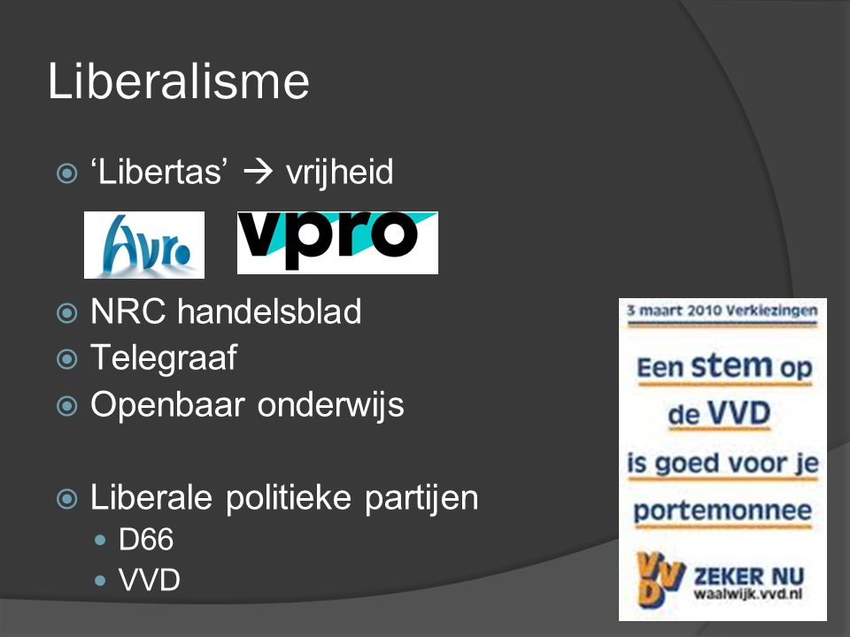 Liberalisme ‘Libertas’  vrijheid NRC handelsblad Telegraaf
