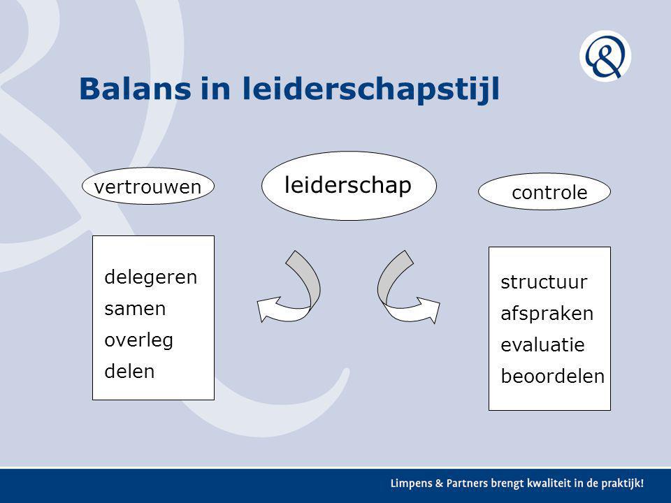 Balans in leiderschapstijl