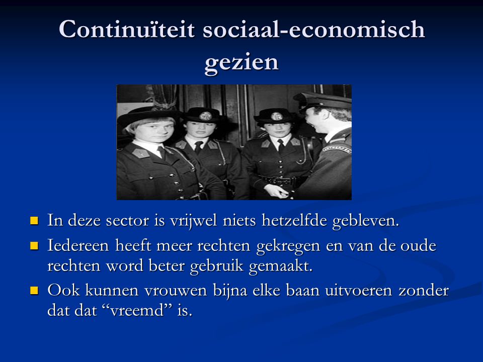 Continuïteit sociaal-economisch gezien