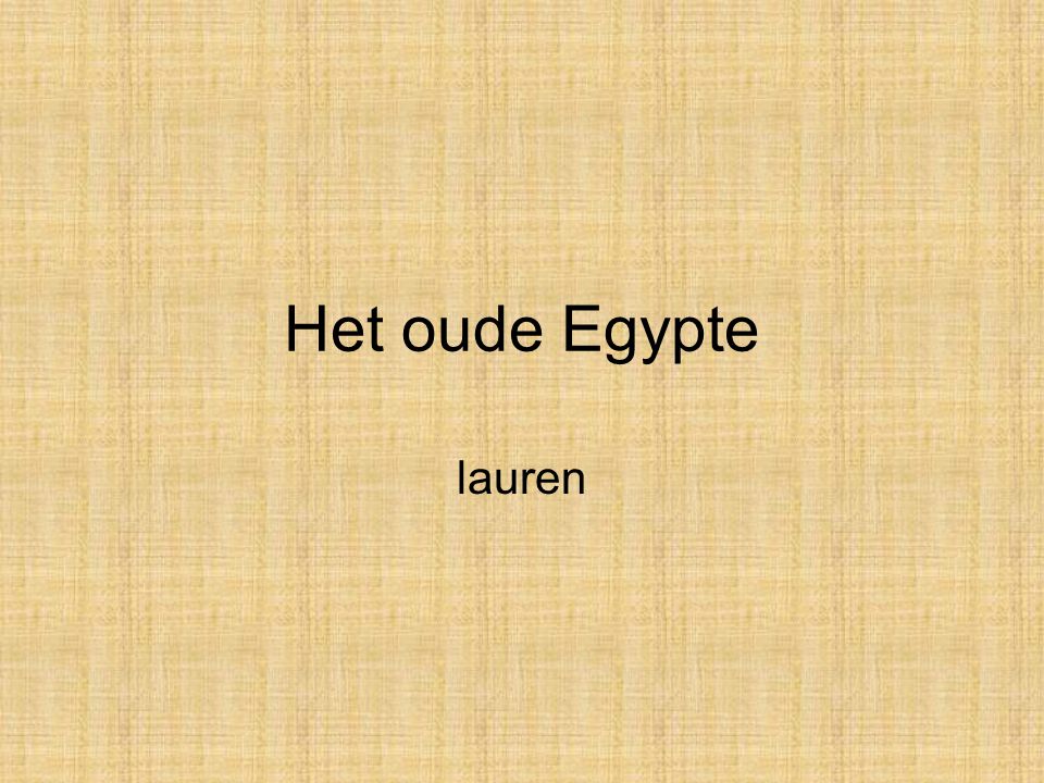 Het oude Egypte lauren