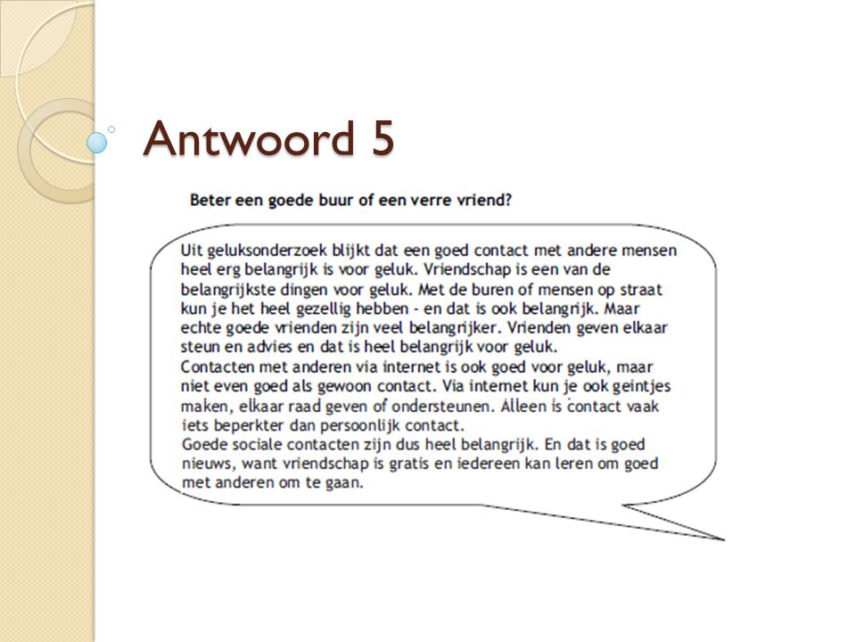 Antwoord 5