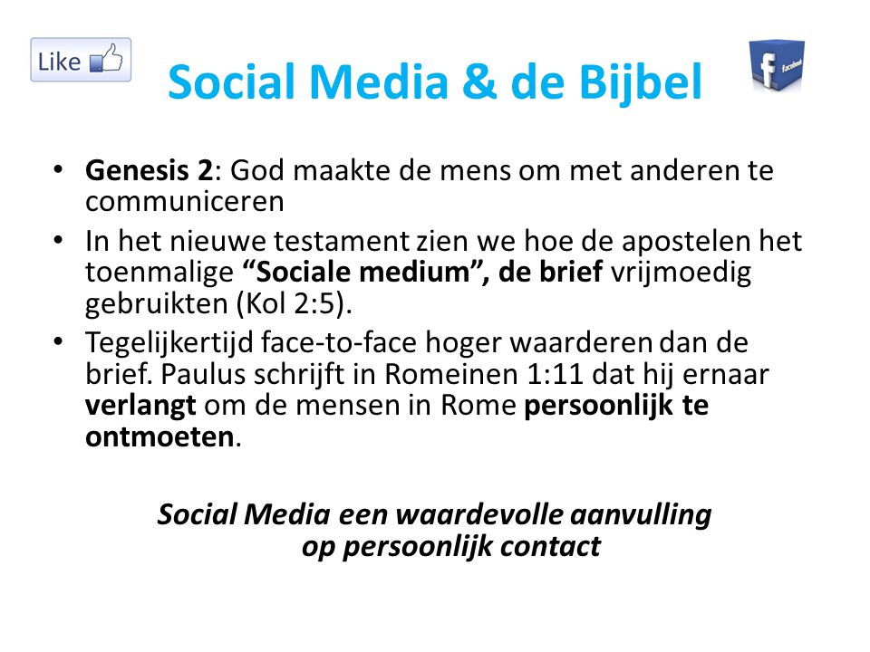 Social Media & de Bijbel