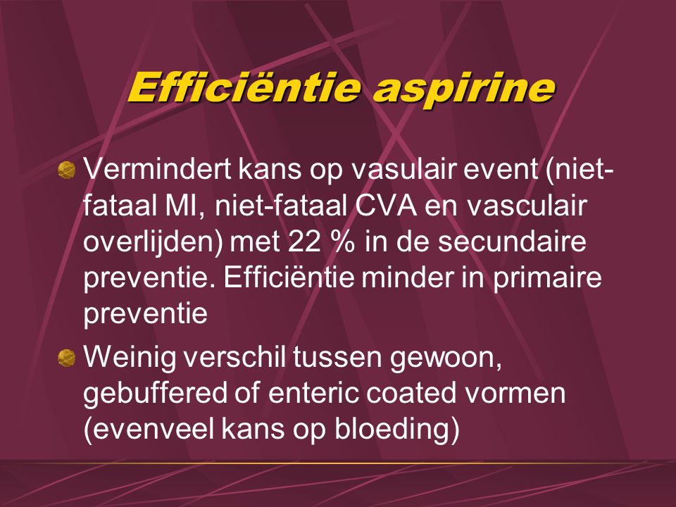 Efficiëntie aspirine