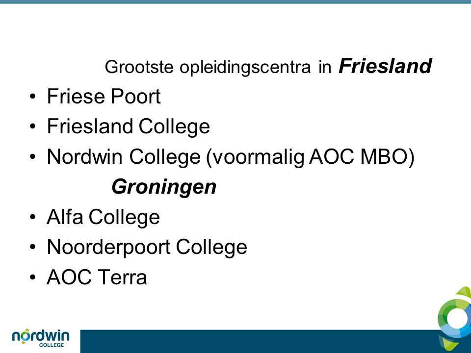 Grootste opleidingscentra in Friesland