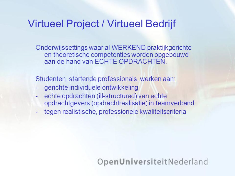 Virtueel Project / Virtueel Bedrijf