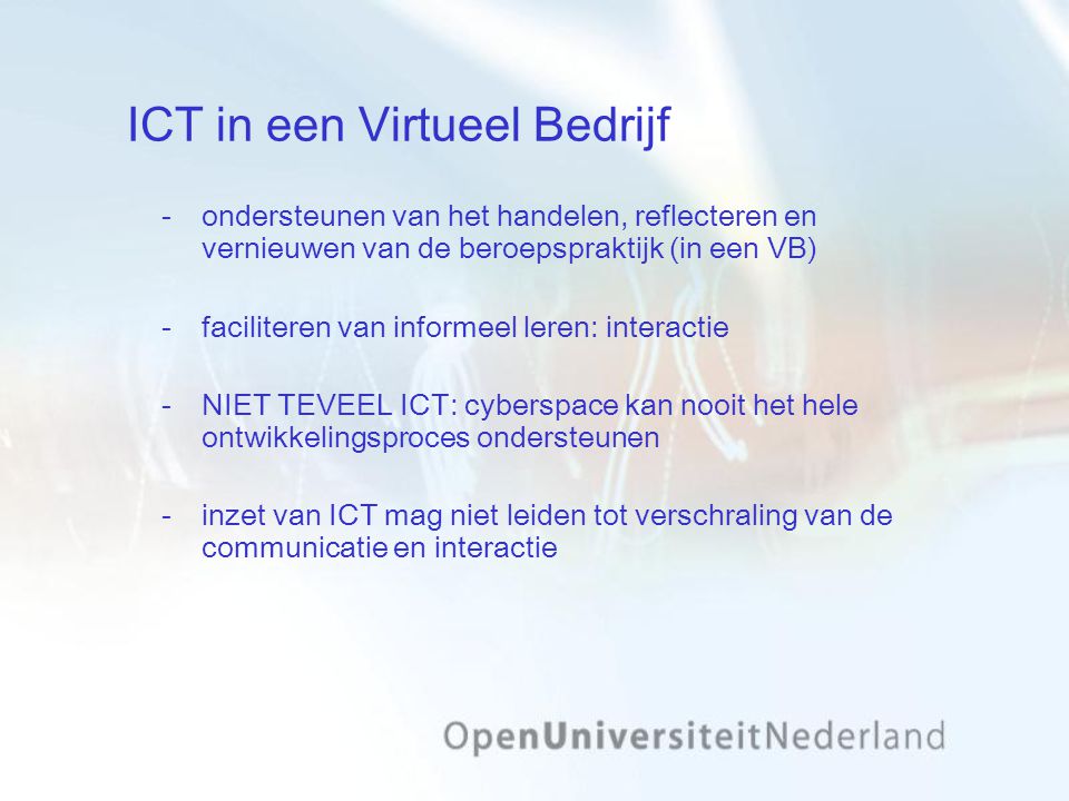 ICT in een Virtueel Bedrijf