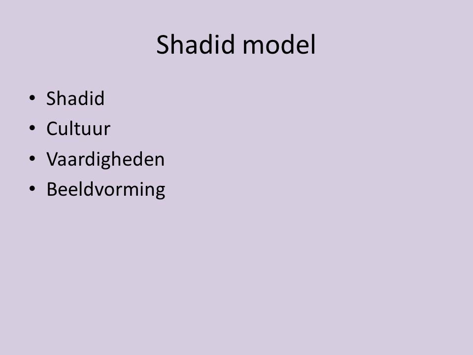 Shadid model Shadid Cultuur Vaardigheden Beeldvorming