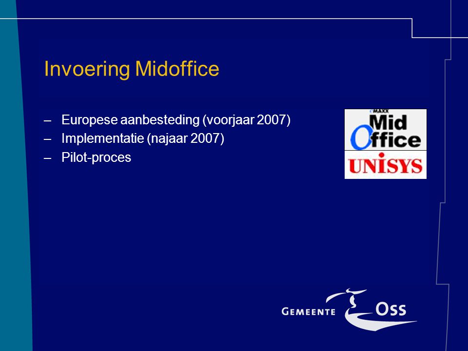 Invoering Midoffice Europese aanbesteding (voorjaar 2007)