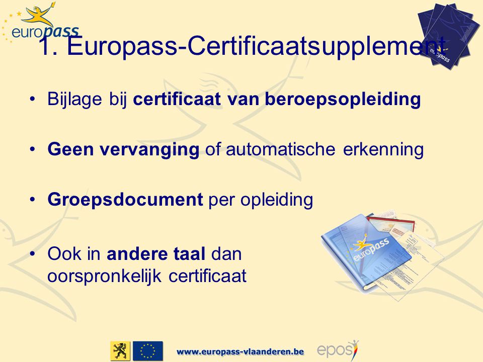 1. Europass-Certificaatsupplement