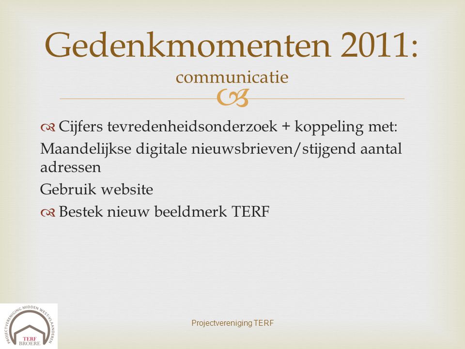 Gedenkmomenten 2011: communicatie