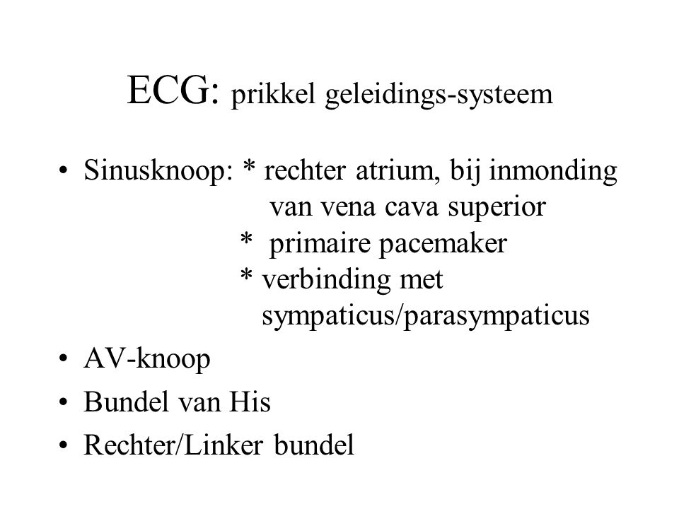 ECG: prikkel geleidings-systeem