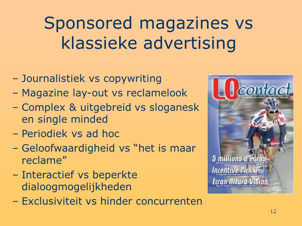 Sponsored magazines vs klassieke advertising