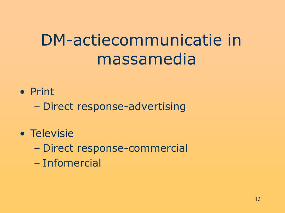 DM-actiecommunicatie in massamedia