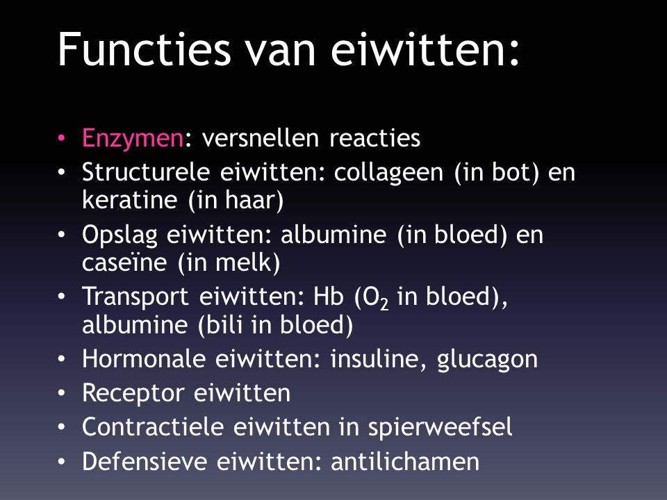 Functies van eiwitten: