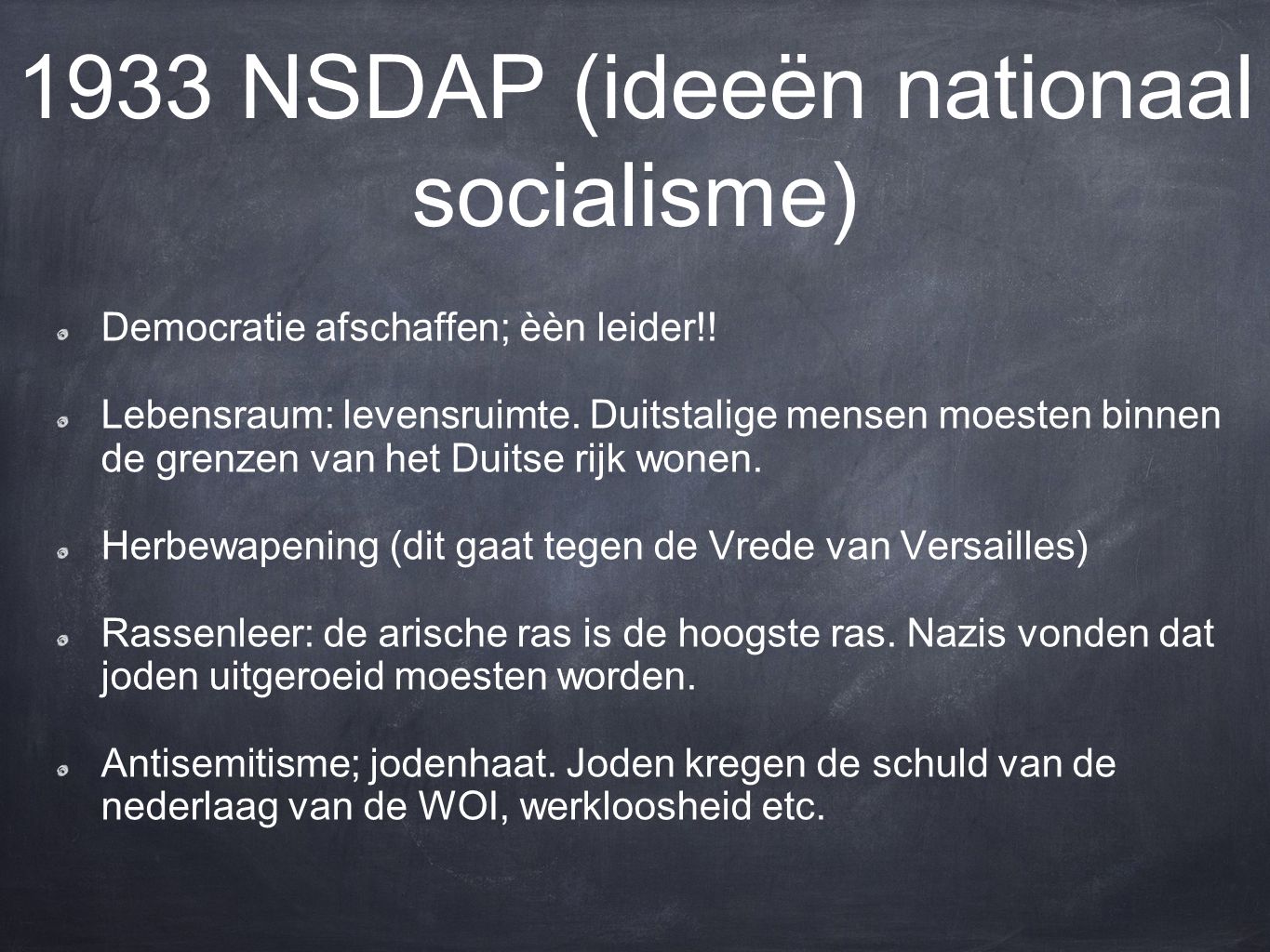 1933 NSDAP (ideeën nationaal socialisme)