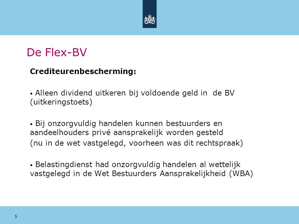De Flex-BV Crediteurenbescherming: