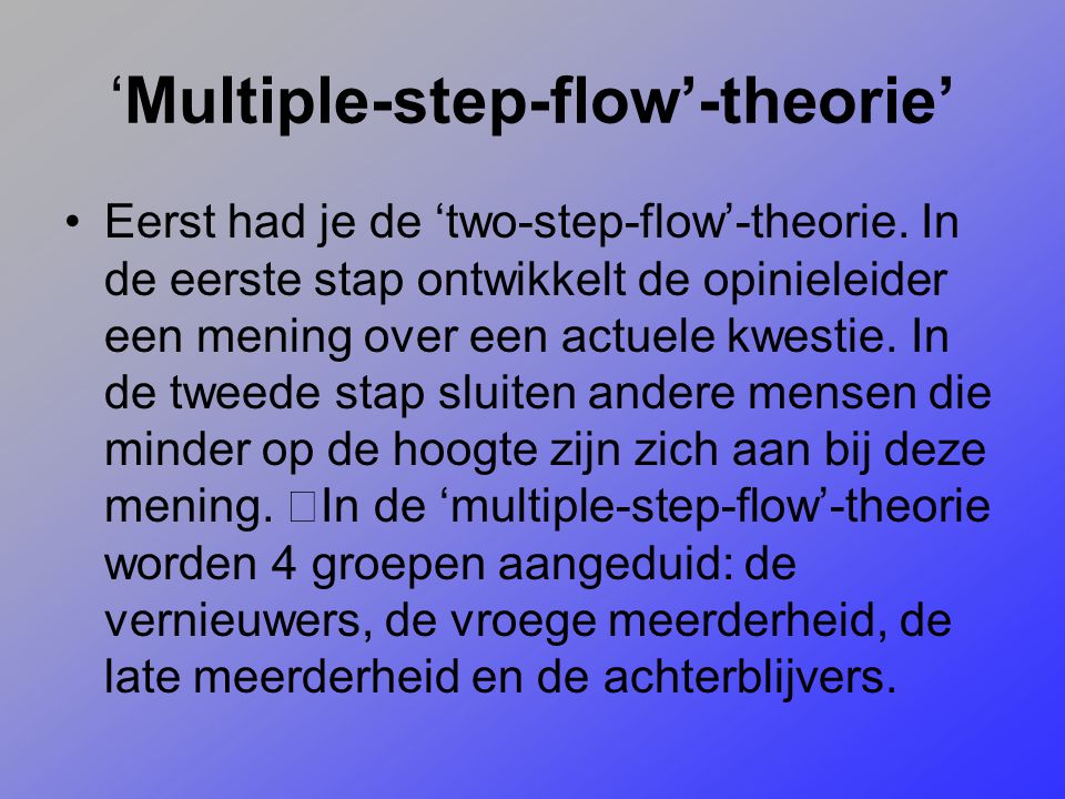 ‘Multiple-step-flow’-theorie’