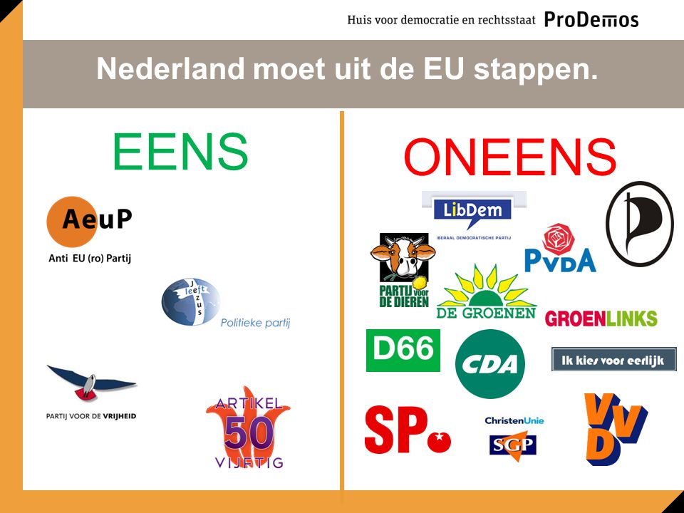Nederland moet uit de EU stappen.