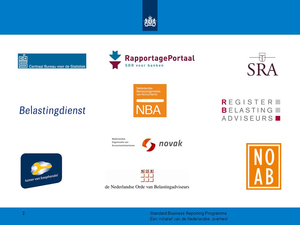 Standard Business Reporting Programma Een initiatief van de Nederlandse overheid