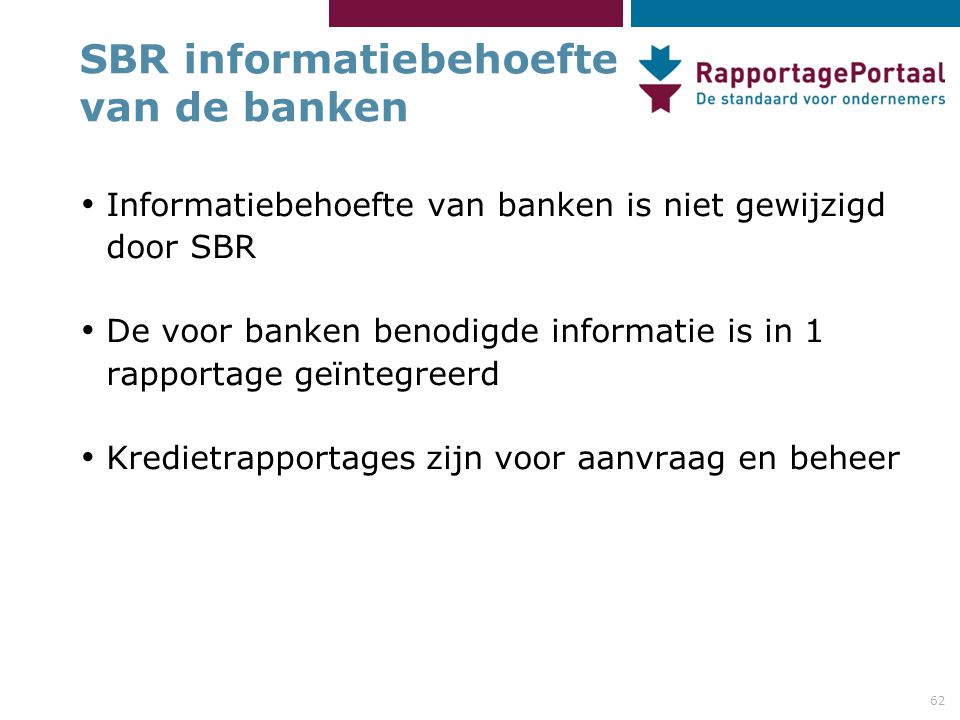 SBR informatiebehoefte van de banken